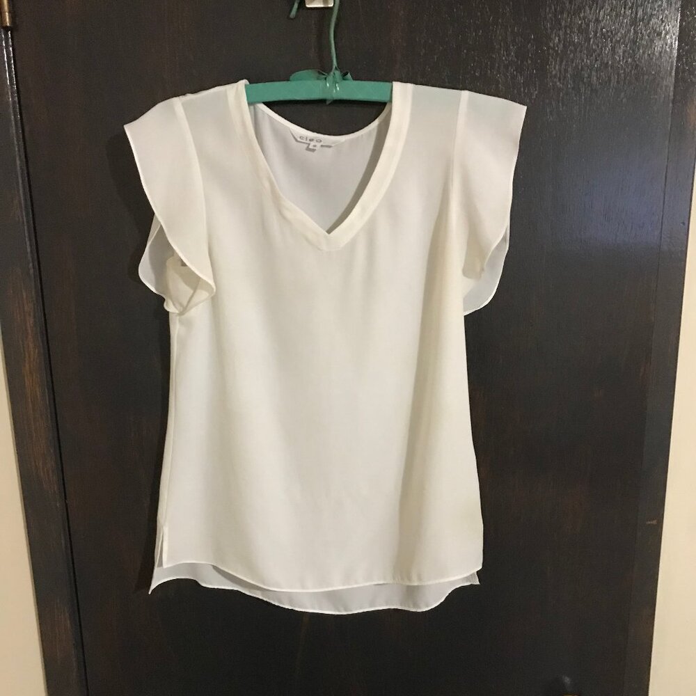 Cleo Ladies White Blouse Size Extra Small